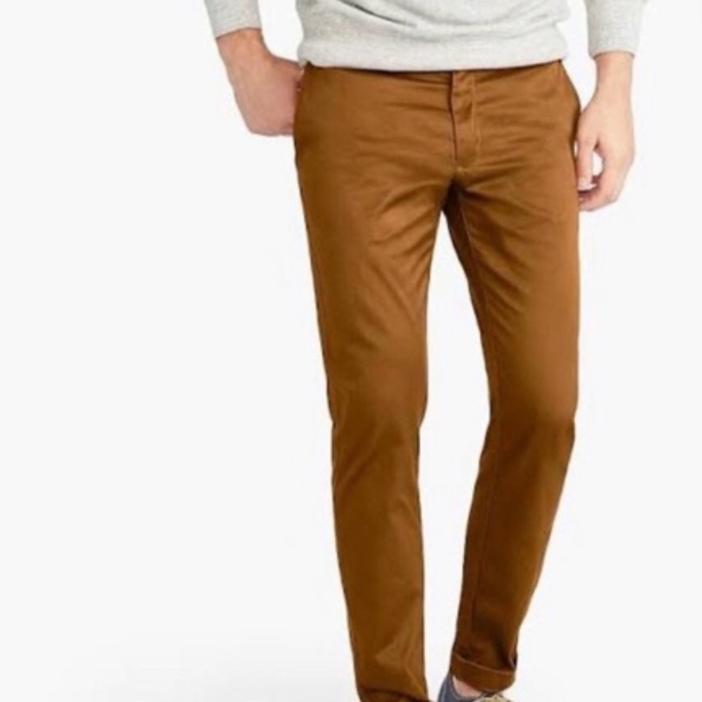 NWT J.CREW ⭐️ SLIM FLEX PANTS IN 🧱 ADOBE BROWN COLOR SIZE 36x30